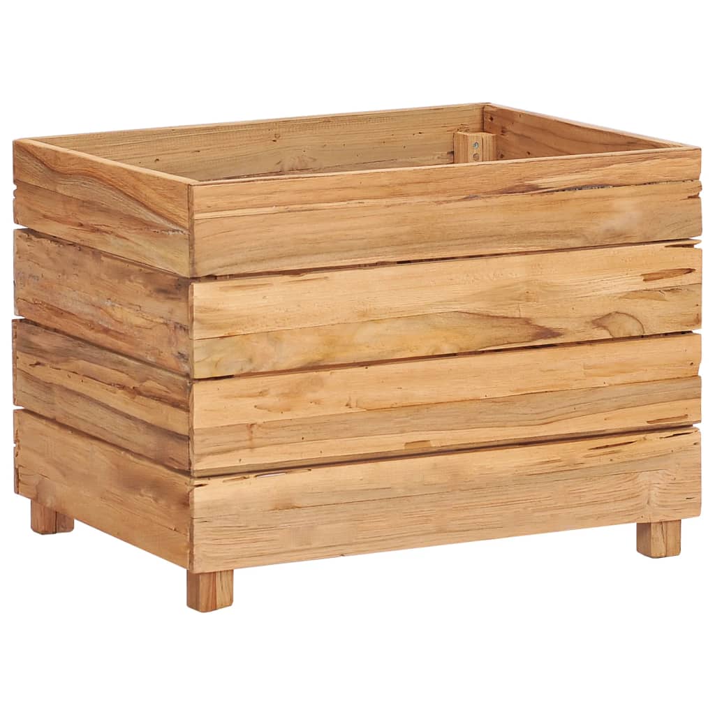 Hochbeet 50x40x38 cm Massivholz Teak und Stahl