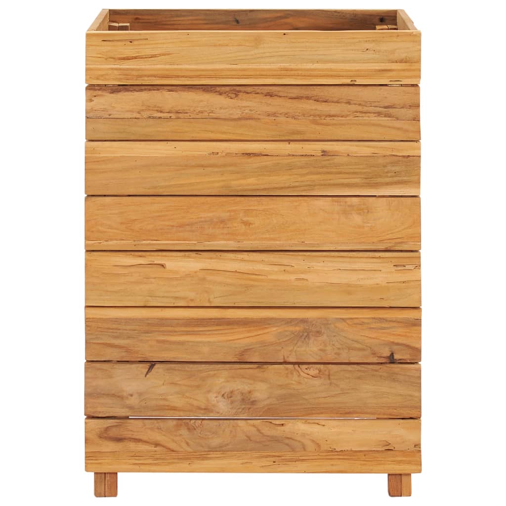 Hochbeet 50x40x72 cm Teak Altholz und Stahl