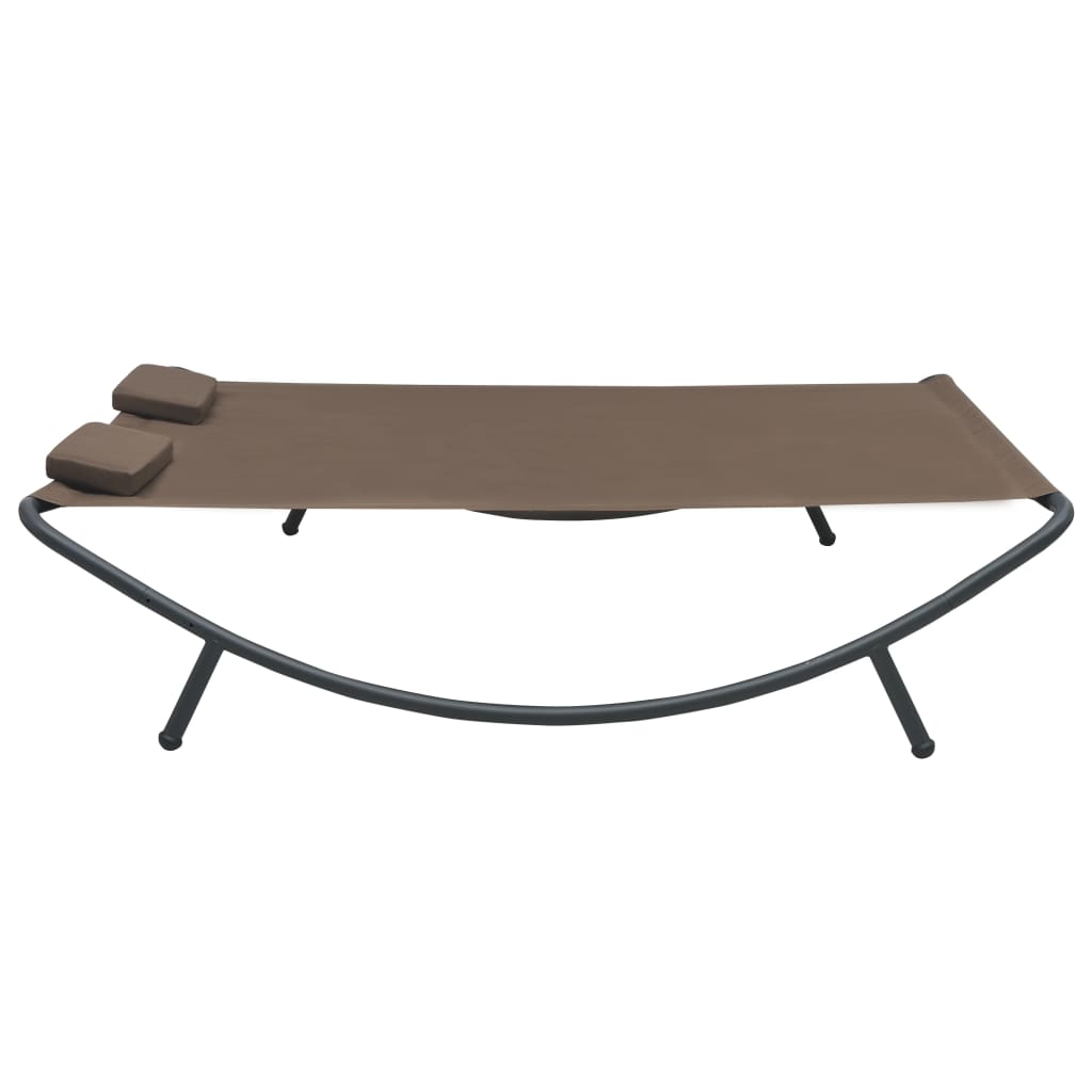 Lit lounge d'extérieur en tissu marron