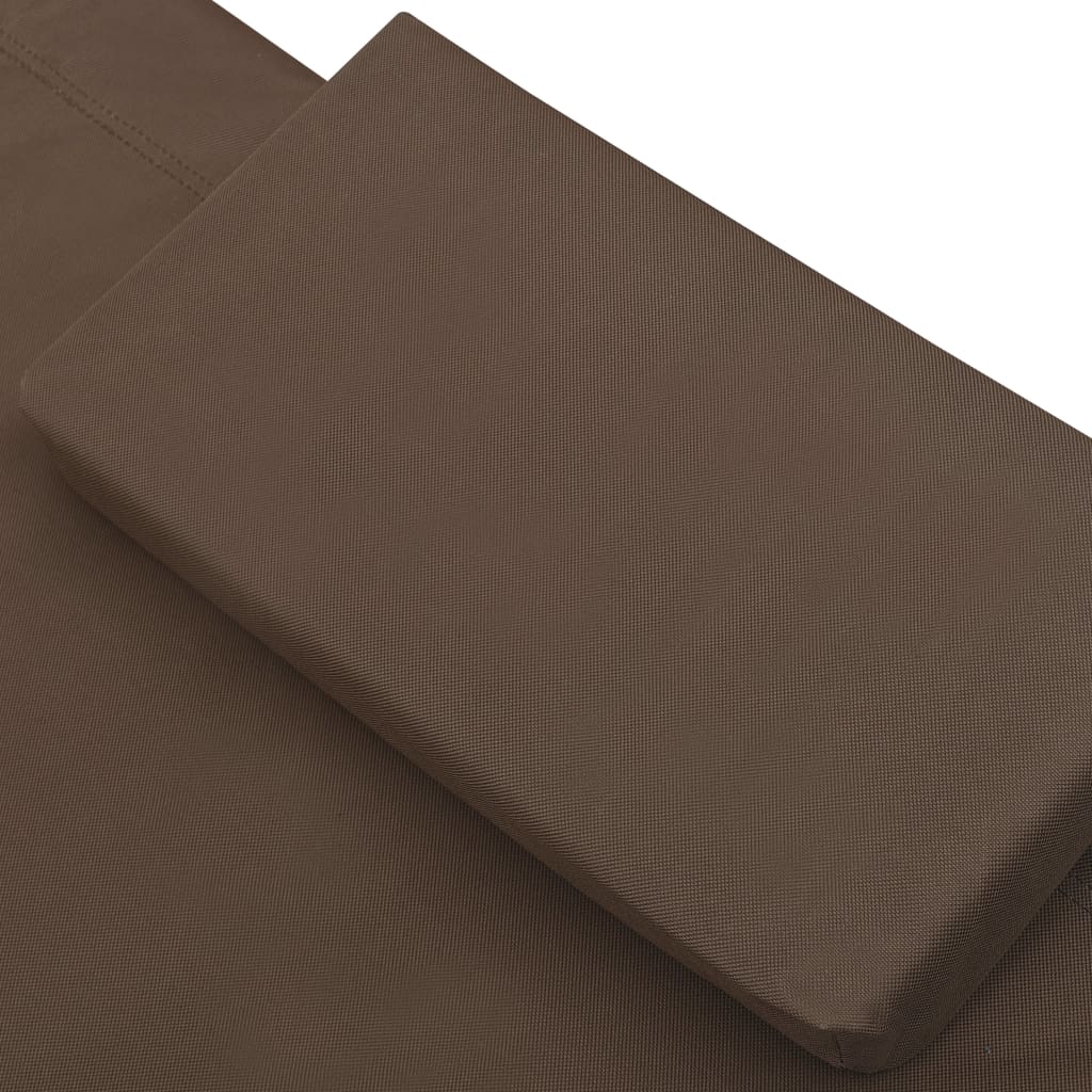 Lit lounge d'extérieur en tissu marron