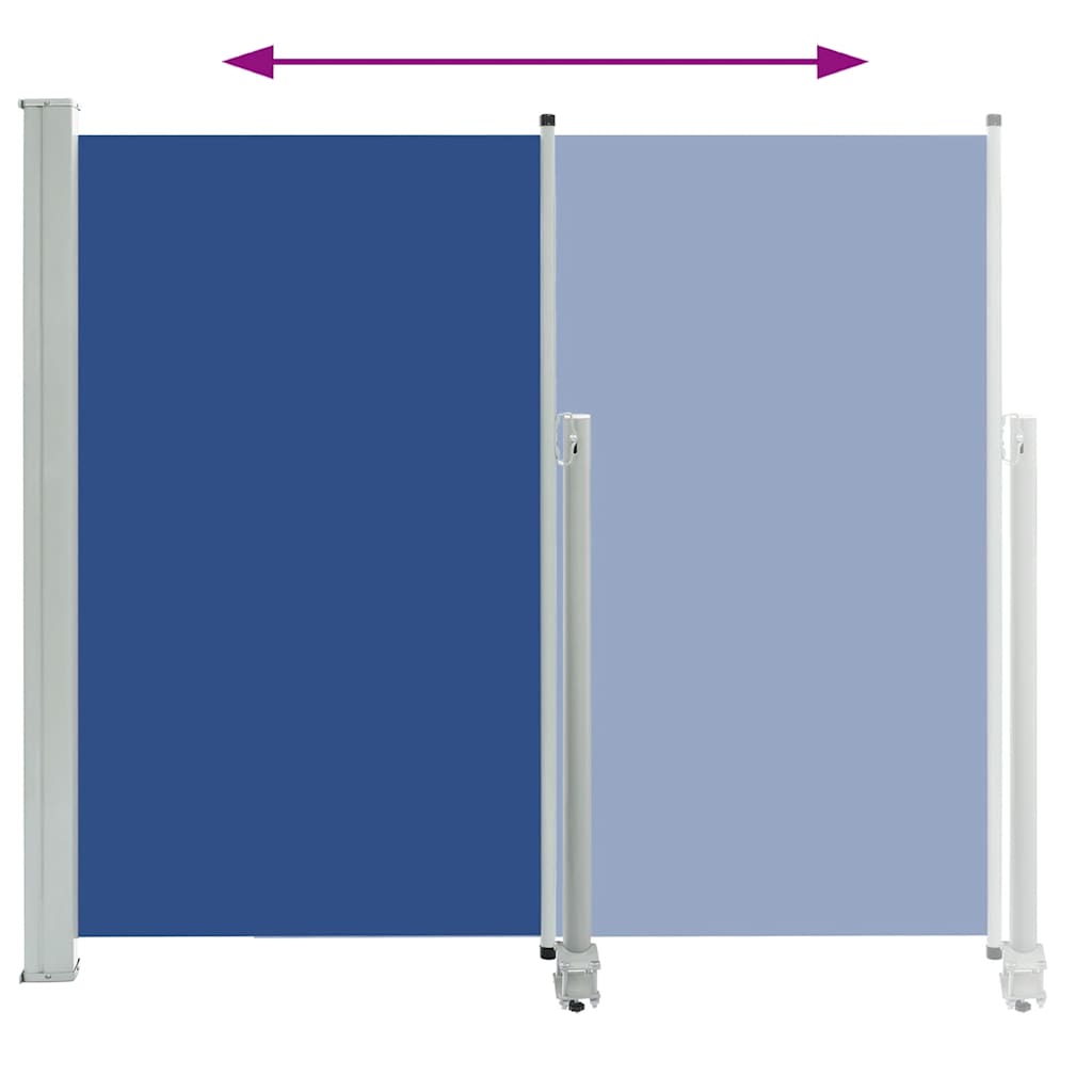 Ausziehbare Seitenmarkise 140 x 300 cm Blau