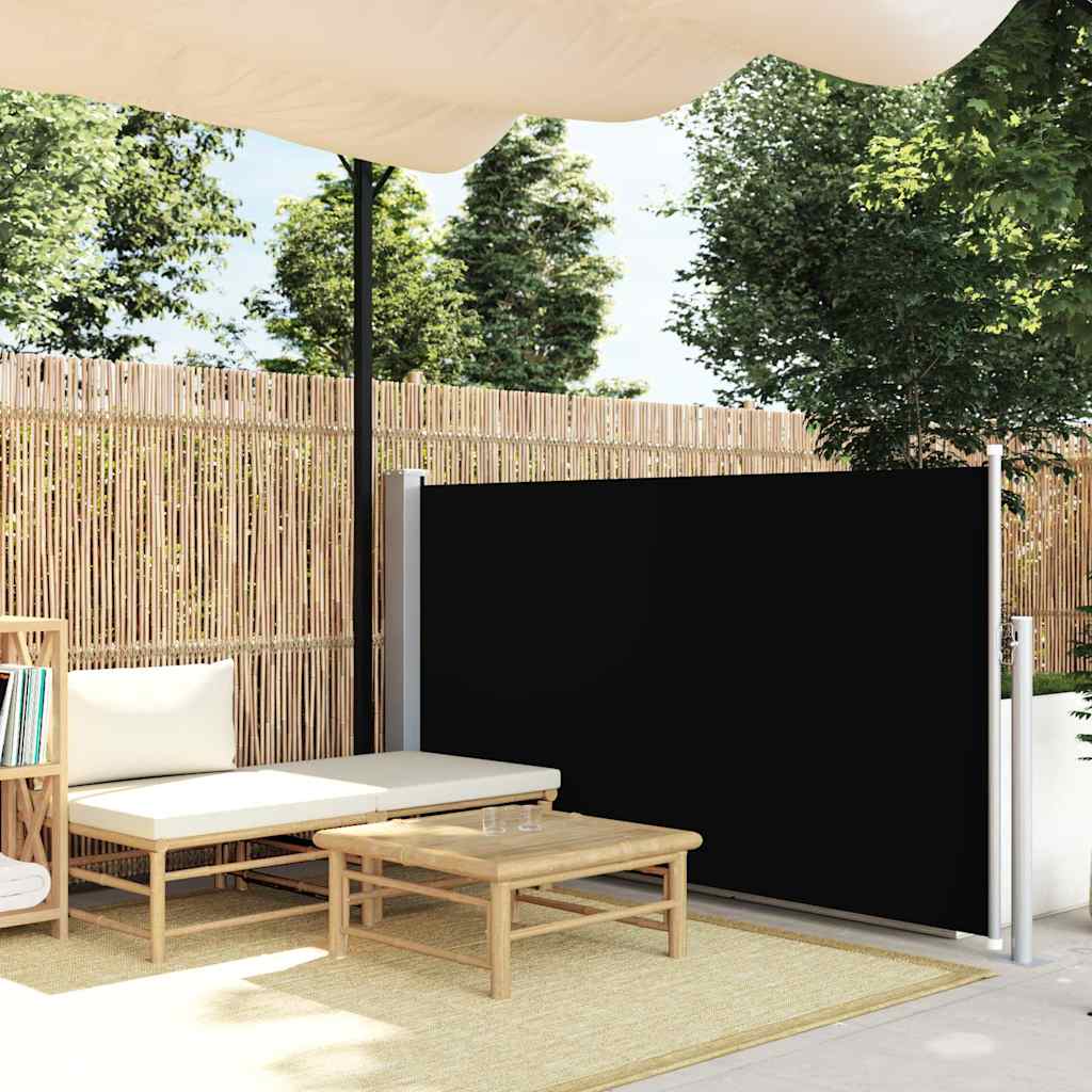 Ausziehbare Seitenmarkise 120×500 cm Schwarz