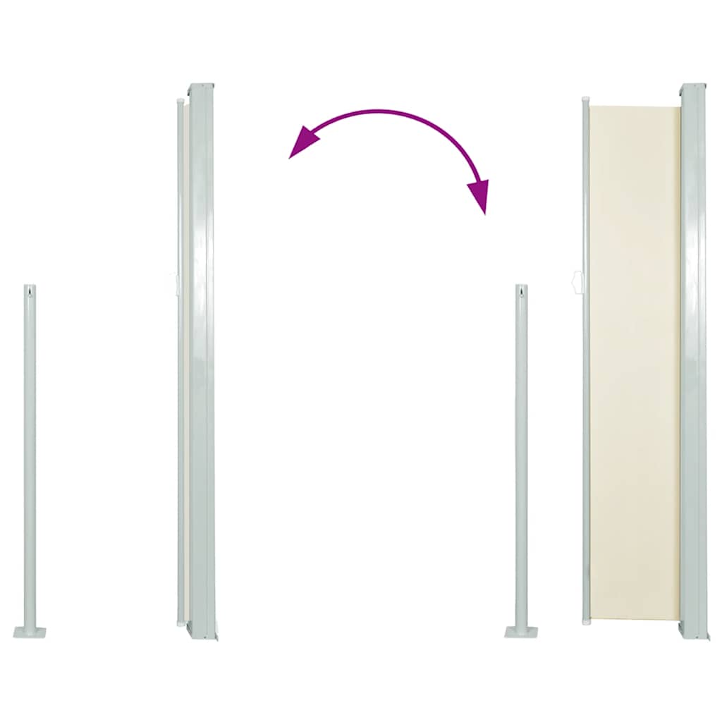 Ausziehbare Seitenmarkise 120×500 cm Creme