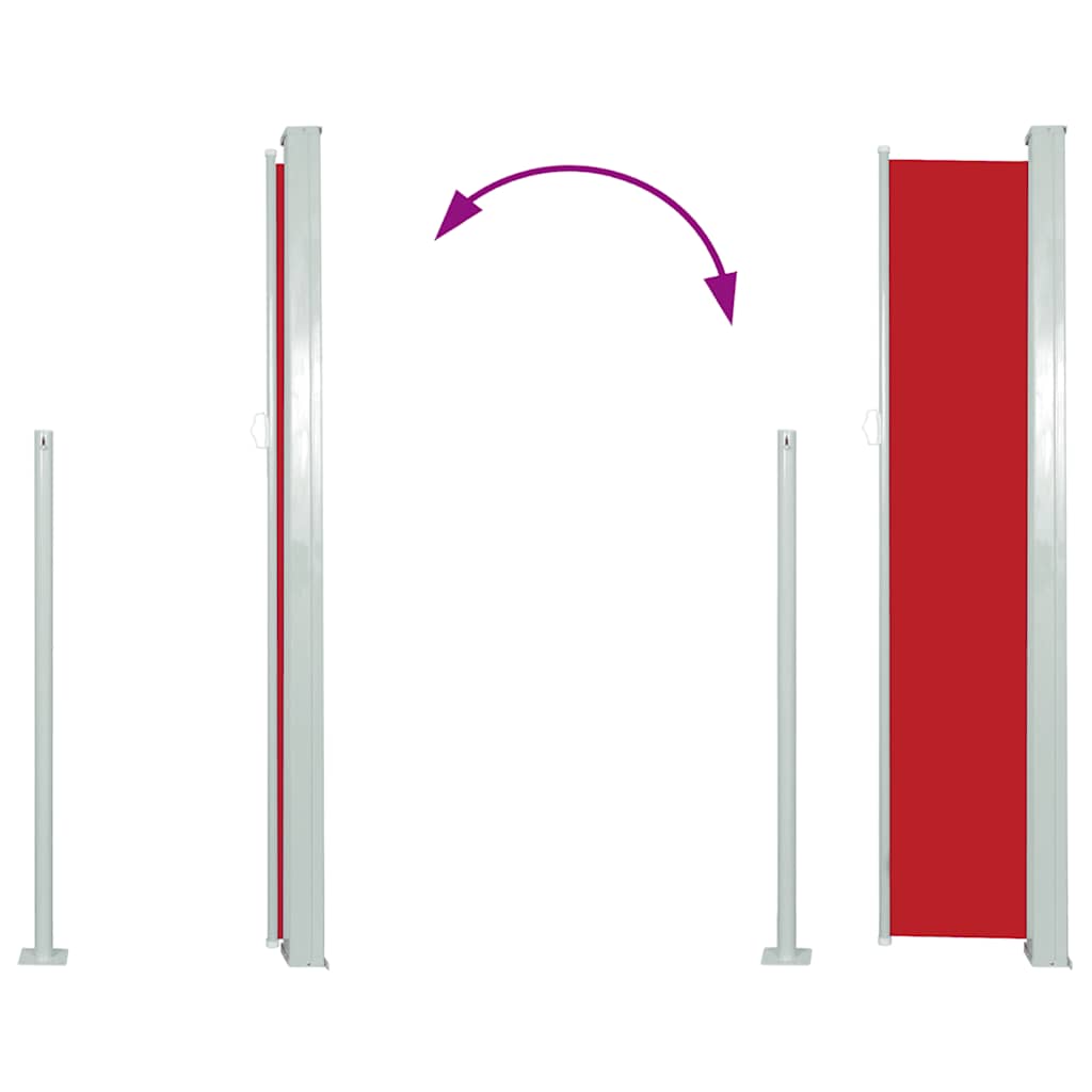 Ausziehbare Seitenmarkise 120×500 cm Rot