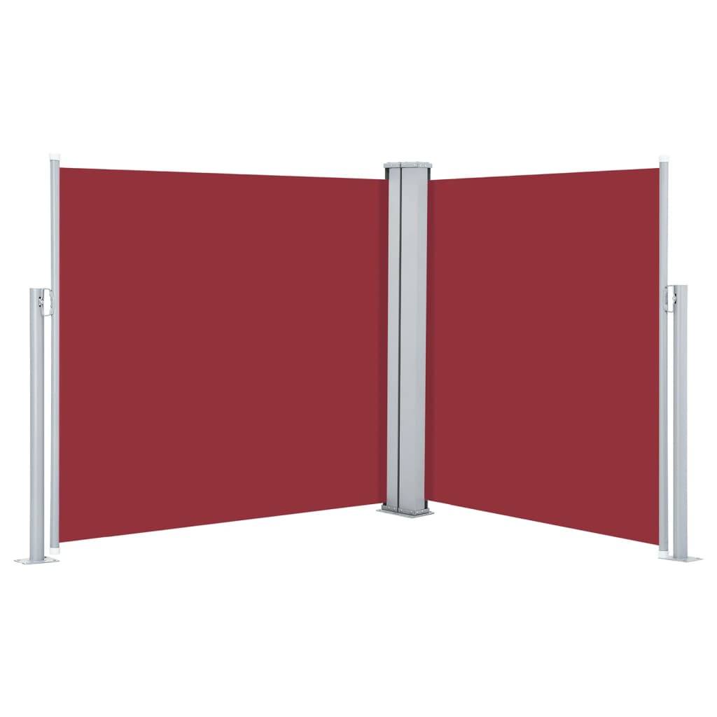 Extendable side awning red 120 x 600 cm