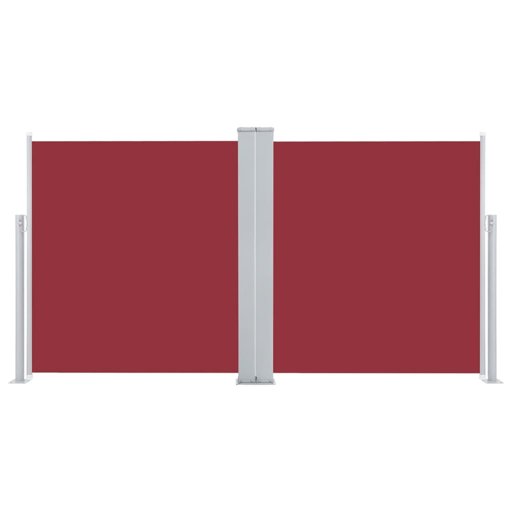 Extendable side awning red 120 x 600 cm