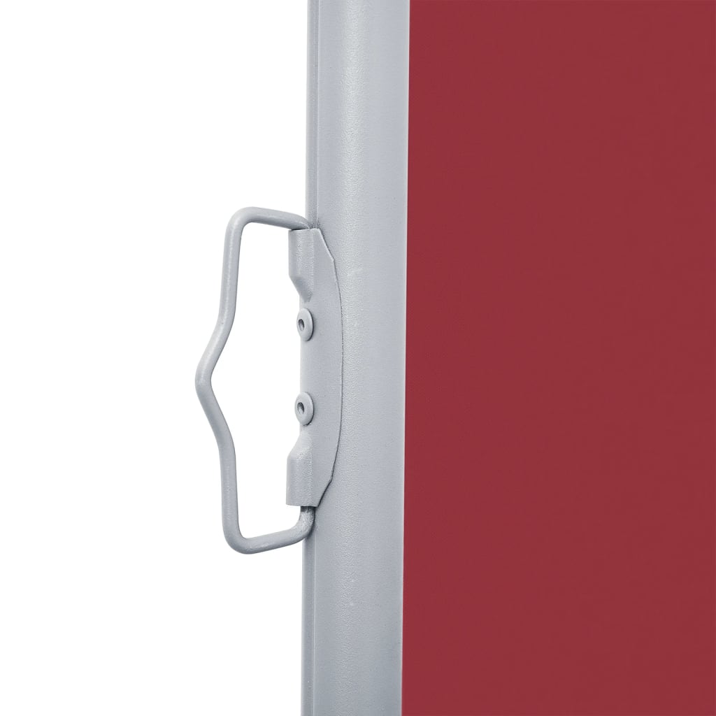 Extendable side awning red 120 x 600 cm