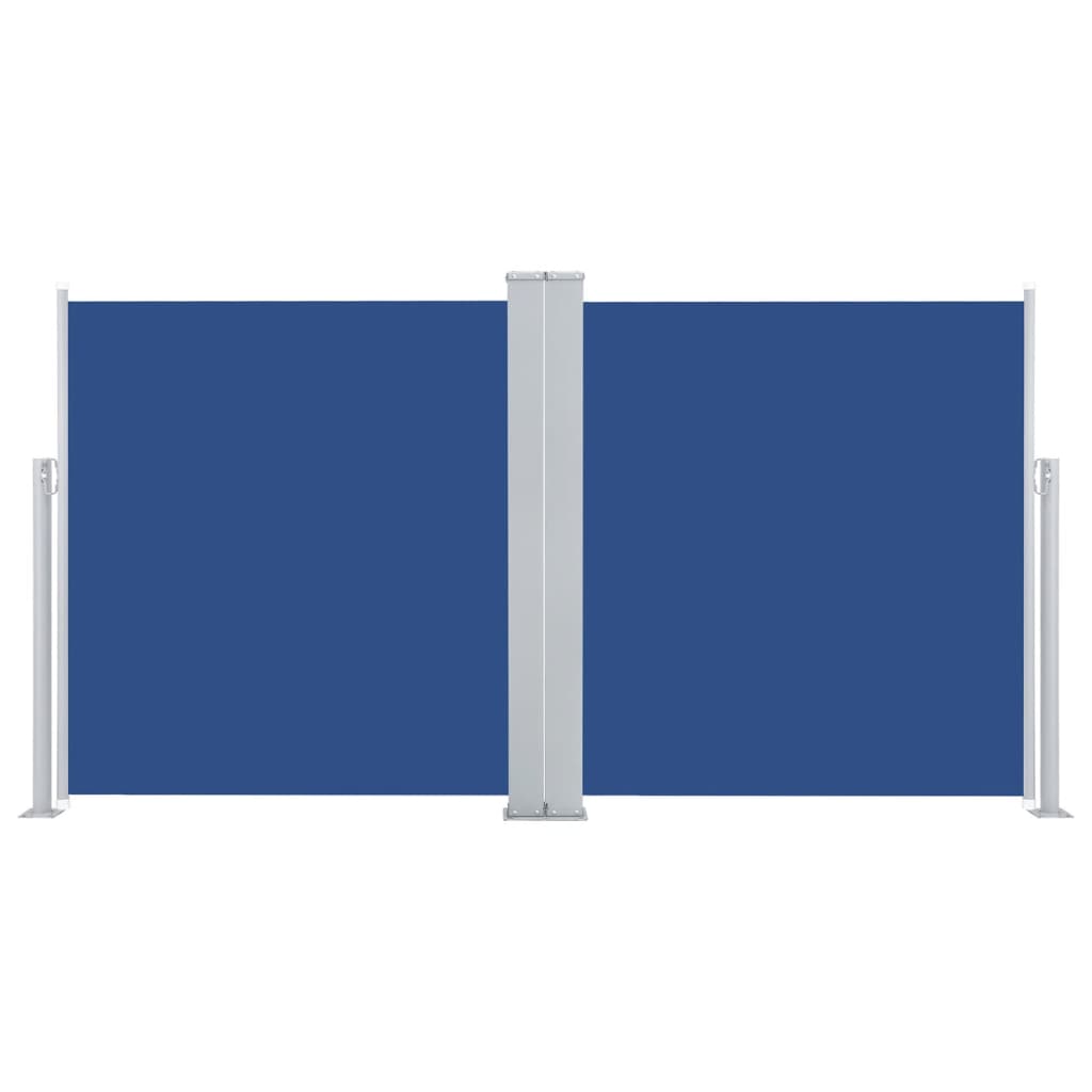 Extendable side awning blue 140 x 600 cm