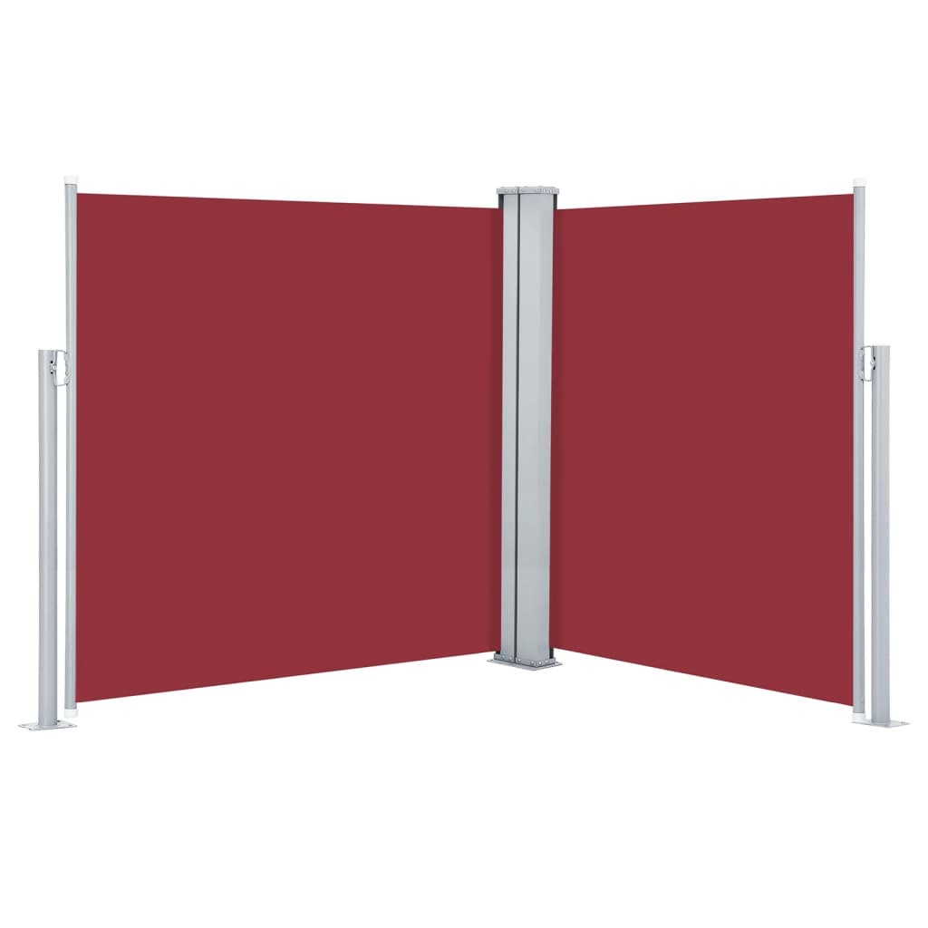 Extendable side awning red 140 x 600 cm