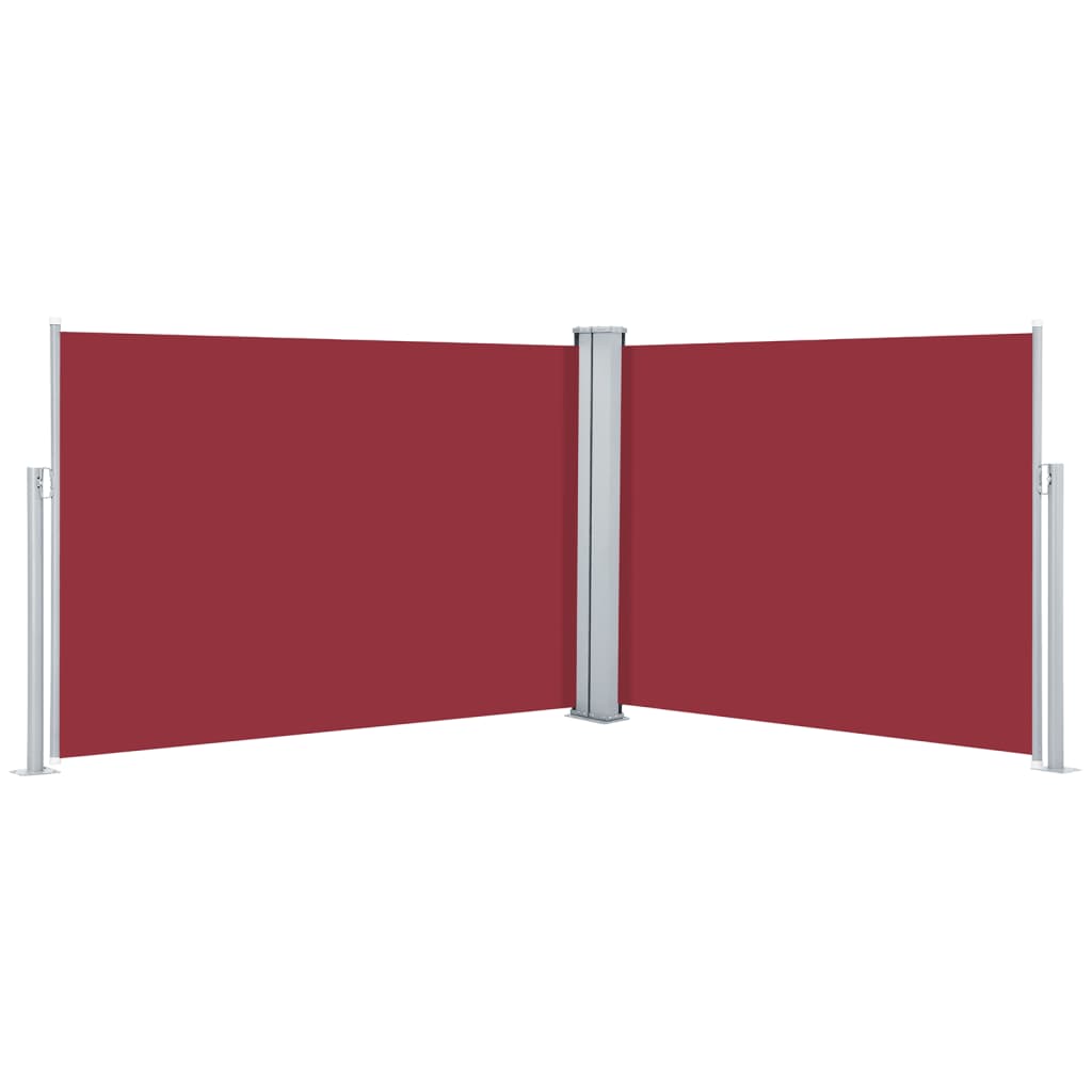 Extendable side awning red 100 x 1000 cm