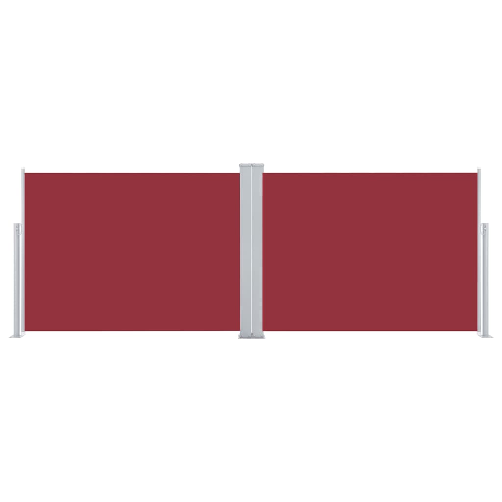 Extendable side awning red 100 x 1000 cm