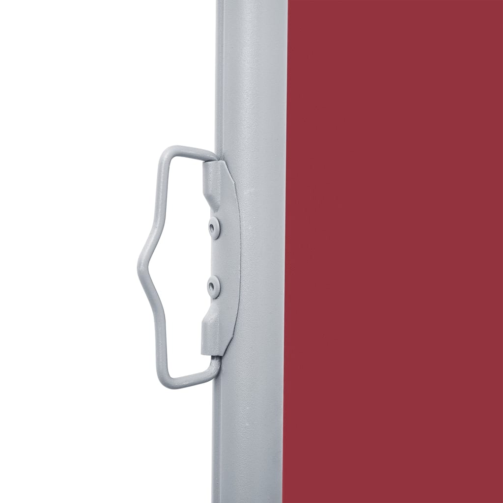 Extendable side awning red 120 x 1000 cm