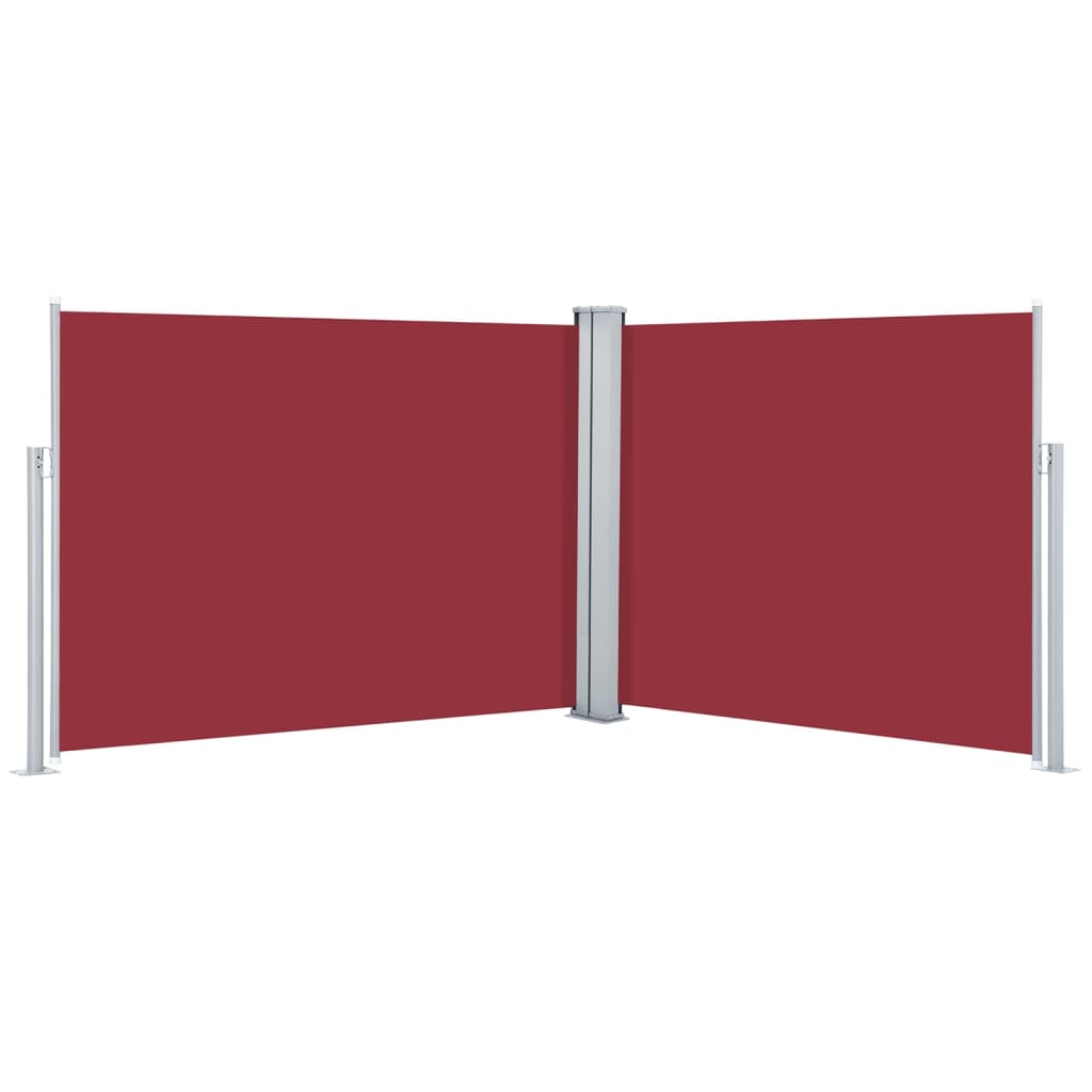 Extendable side awning red 140 x 1000 cm
