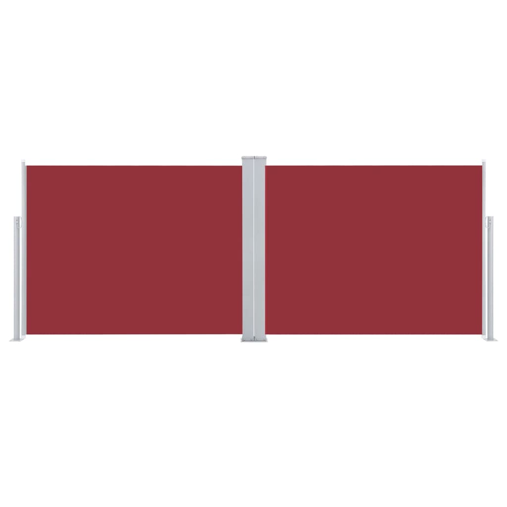 Extendable side awning red 140 x 1000 cm