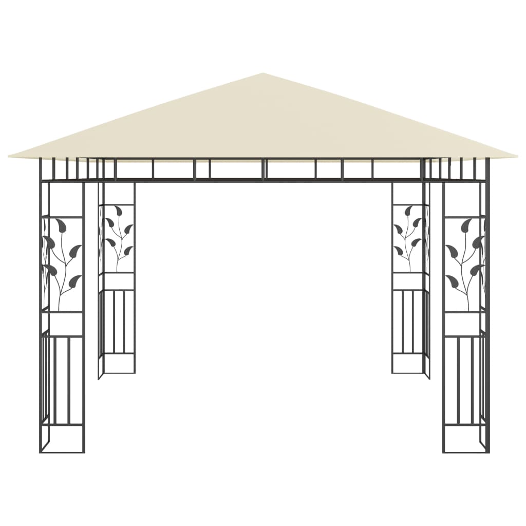 Gazebo with mosquito net 3x3x2.73 m cream 180 g/m²