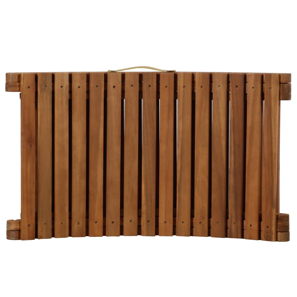 Sun lounger with cushion in solid acacia cream wood