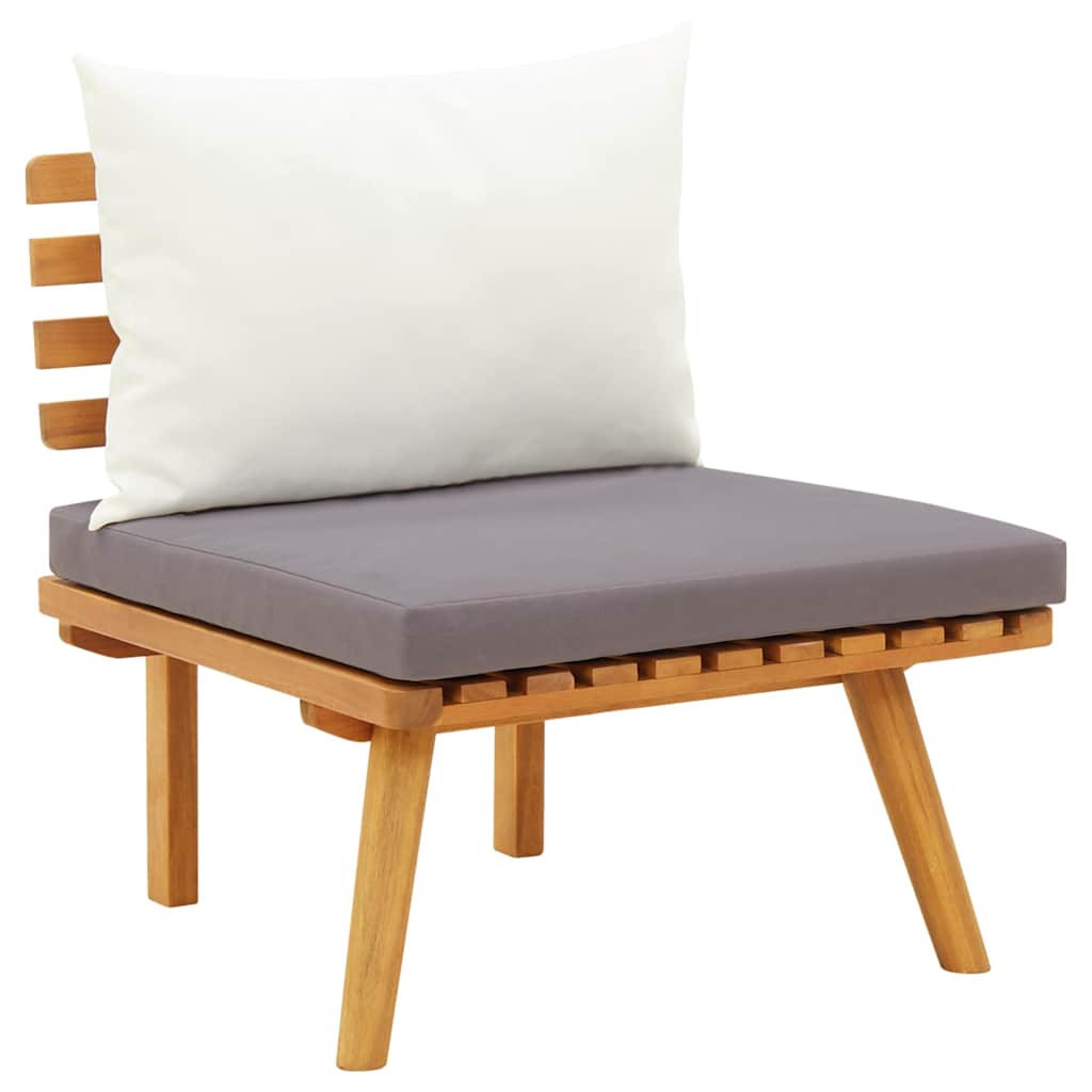 Garden chair with cushion in solid acacia wood