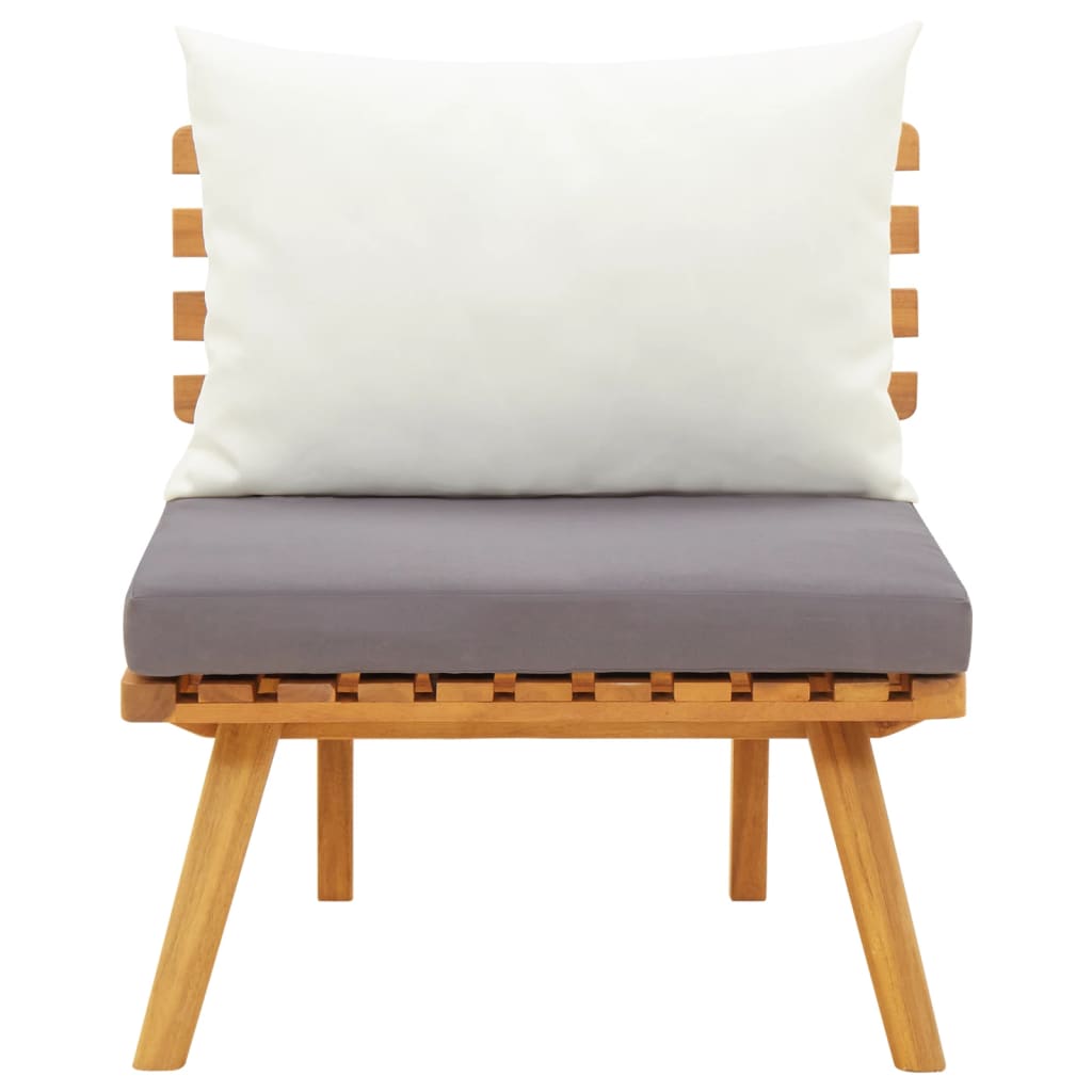 Garden chair with cushion in solid acacia wood
