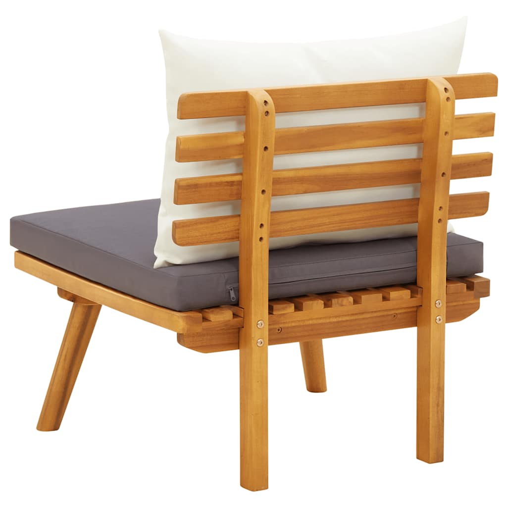Garden chair with cushion in solid acacia wood