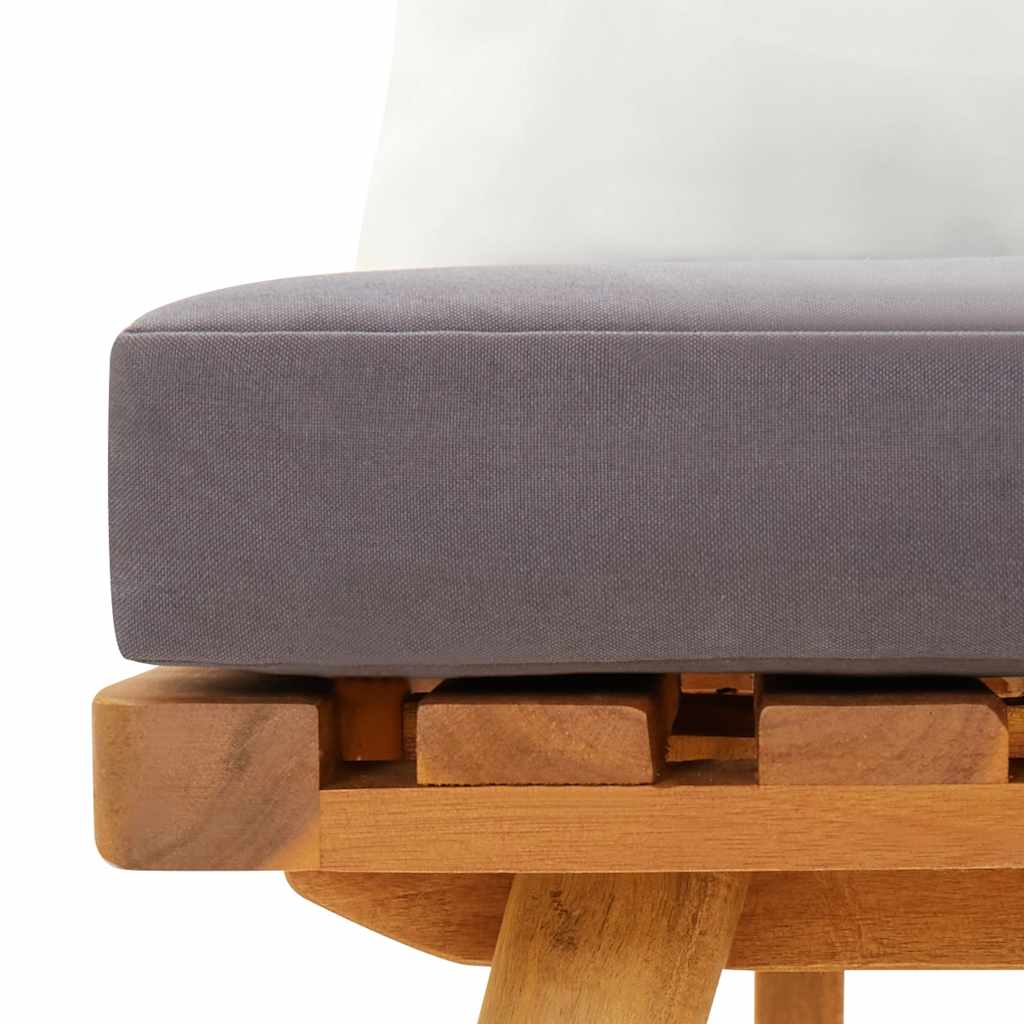 Garden chair with cushion in solid acacia wood