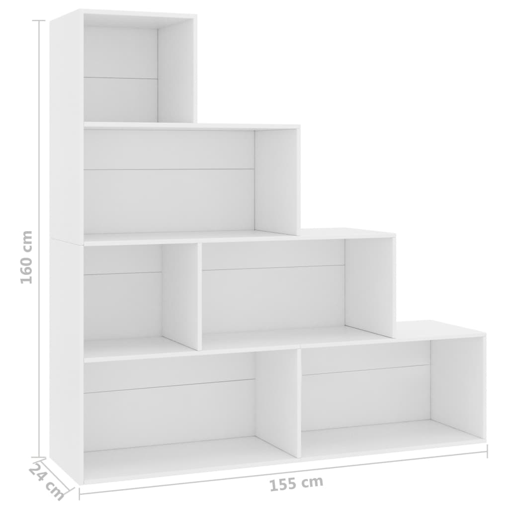 Bookcase/room divider white 155x24x160 cm made of wood