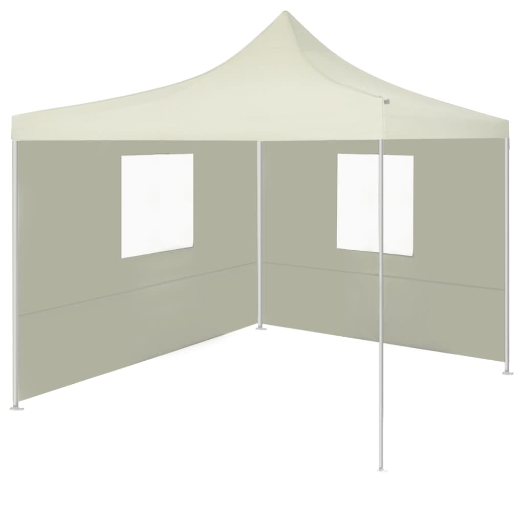 Professional foldable party tent with 2 side walls 2×2m steel cream