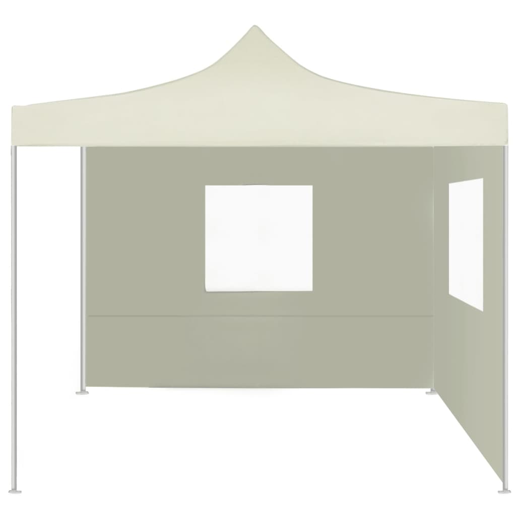 Professional foldable party tent with 2 side walls 2×2m steel cream