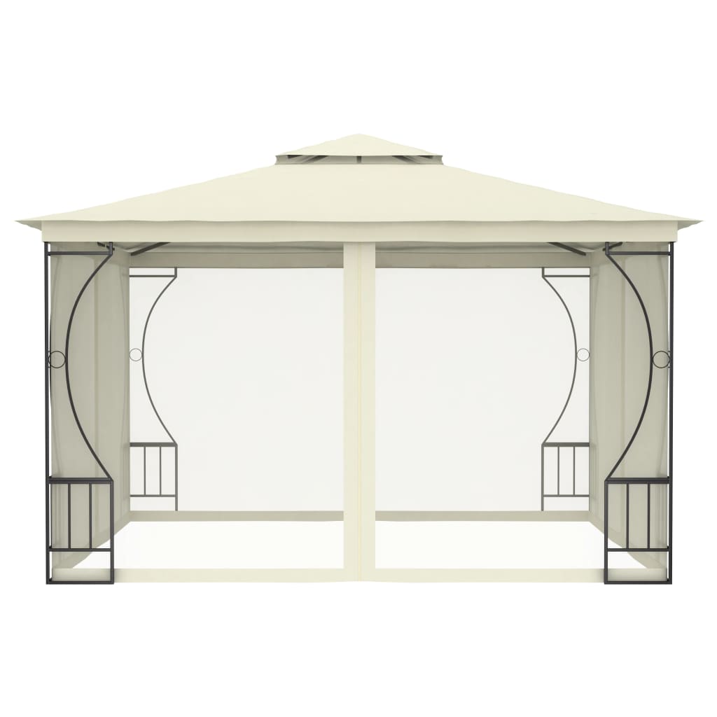 Gazebo with net 300x300x265 cm cream