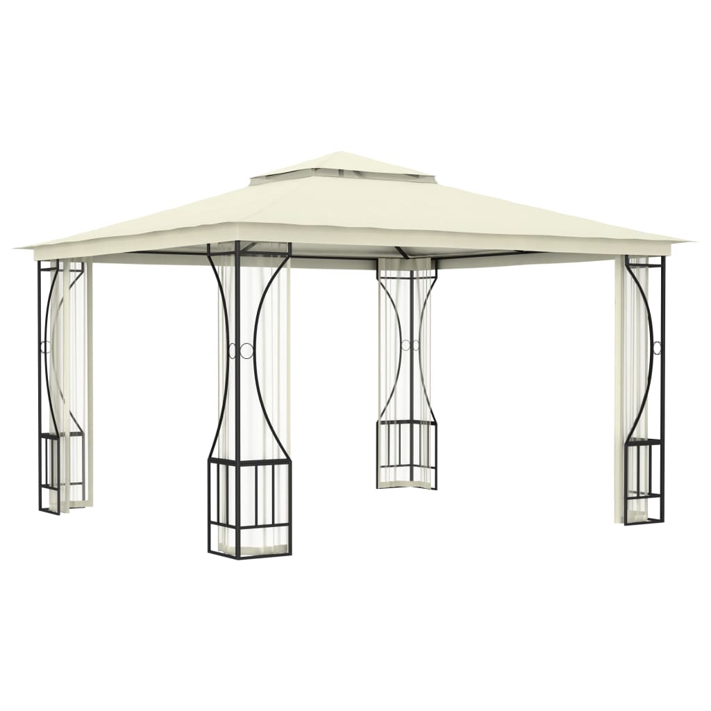 Gazebo with net 300x300x265 cm cream