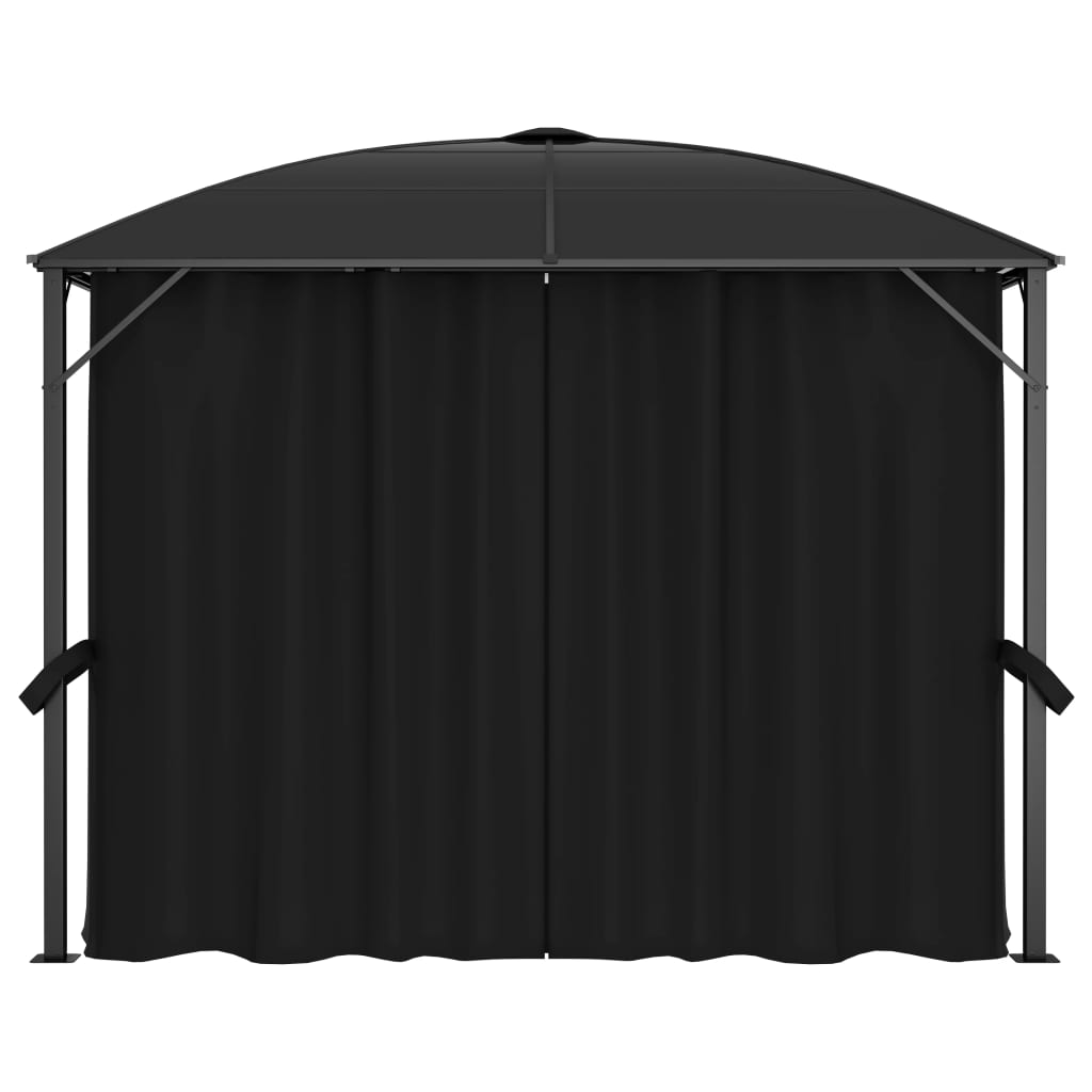 Gazebo with curtains 300 x 300 x 265 cm anthracite