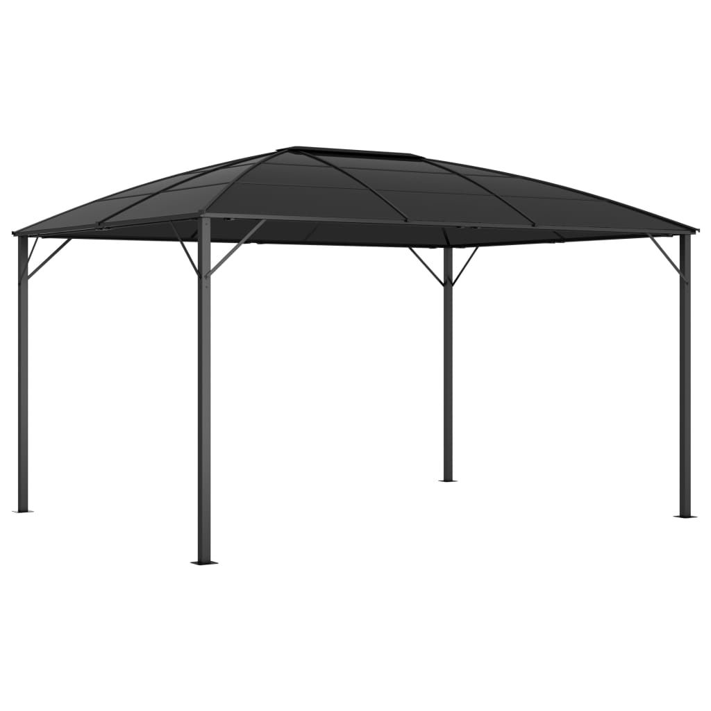 Gazebo with curtains 400 x 300 x 265 cm anthracite