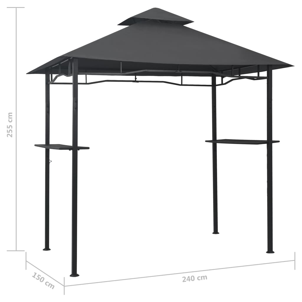 BBQ pavilion 240x150x255 cm anthracite steel