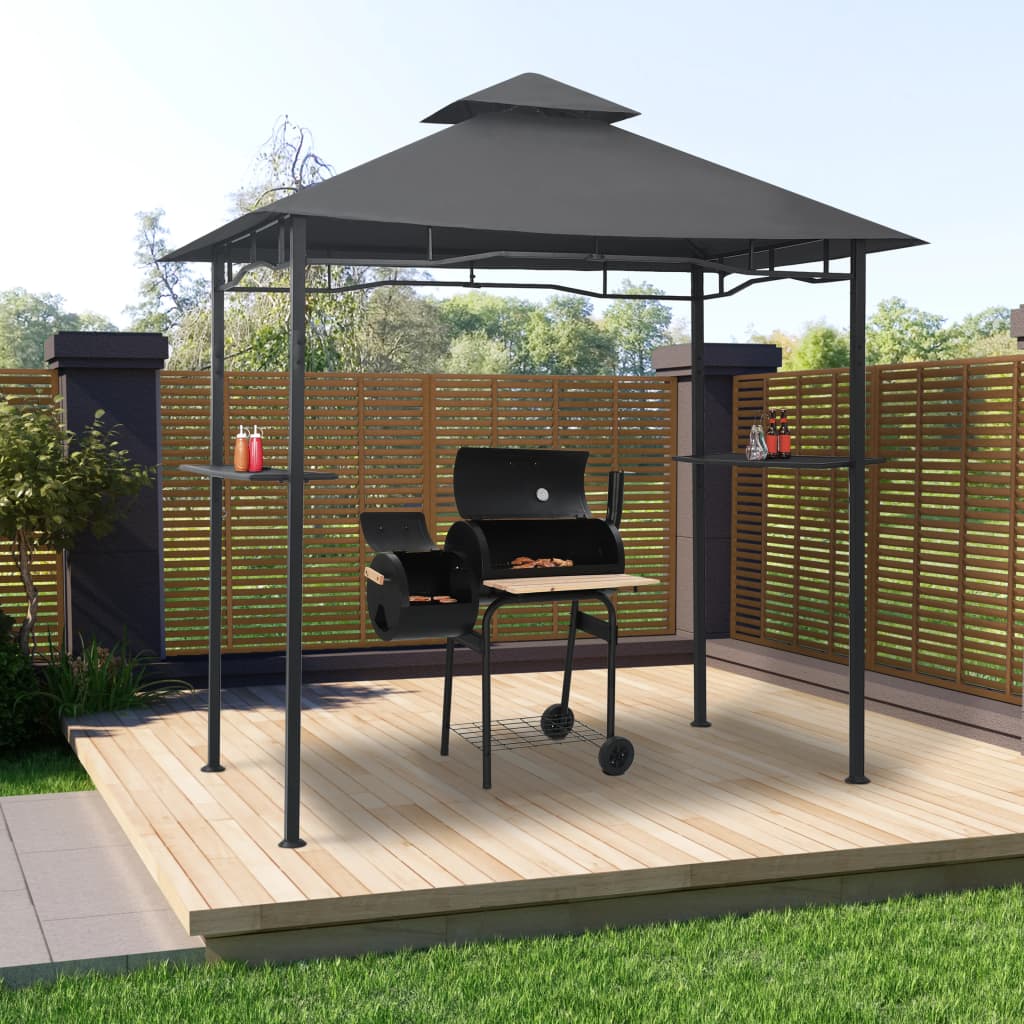 BBQ pavilion 240x150x255 cm anthracite steel