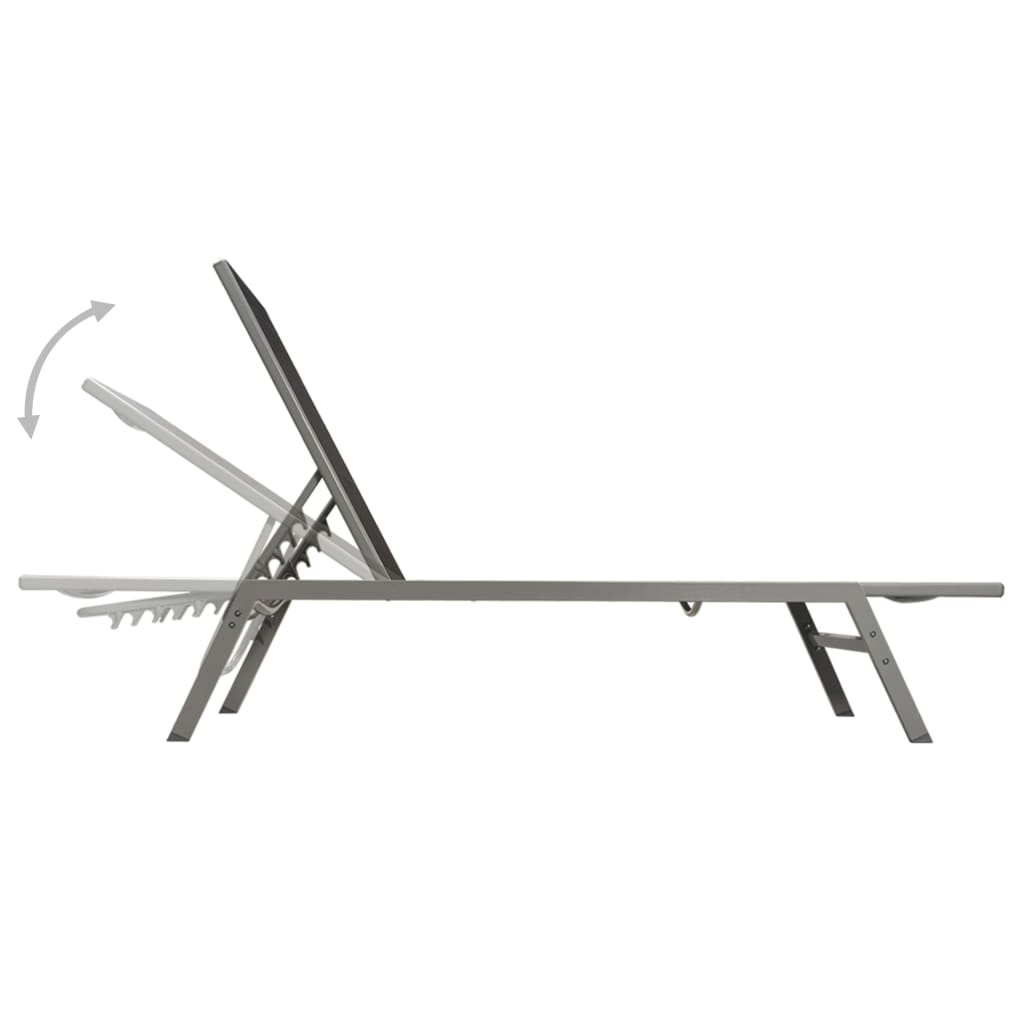 Sun lounger steel and textilene black