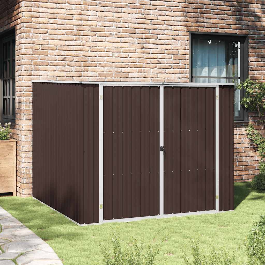 Gerätehaus Braun 195x198x159 cm Verzinkter Stahl