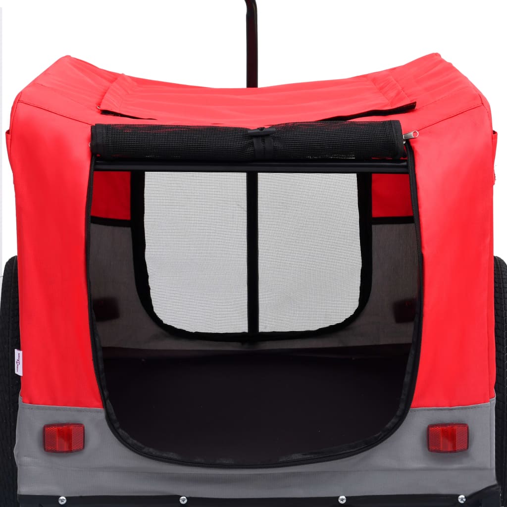 2-in-1 bike trailer for dogs and buggy red and gray