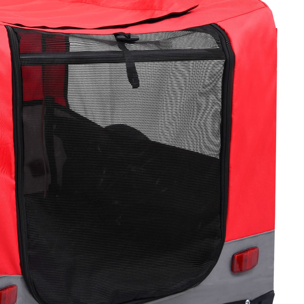 2-in-1 bike trailer for dogs and buggy red and gray