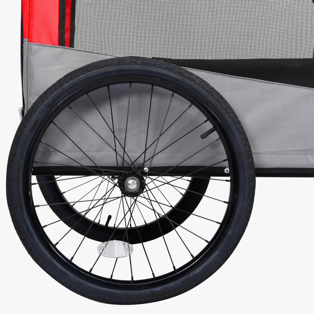 2-in-1 bike trailer for dogs and buggy red and gray