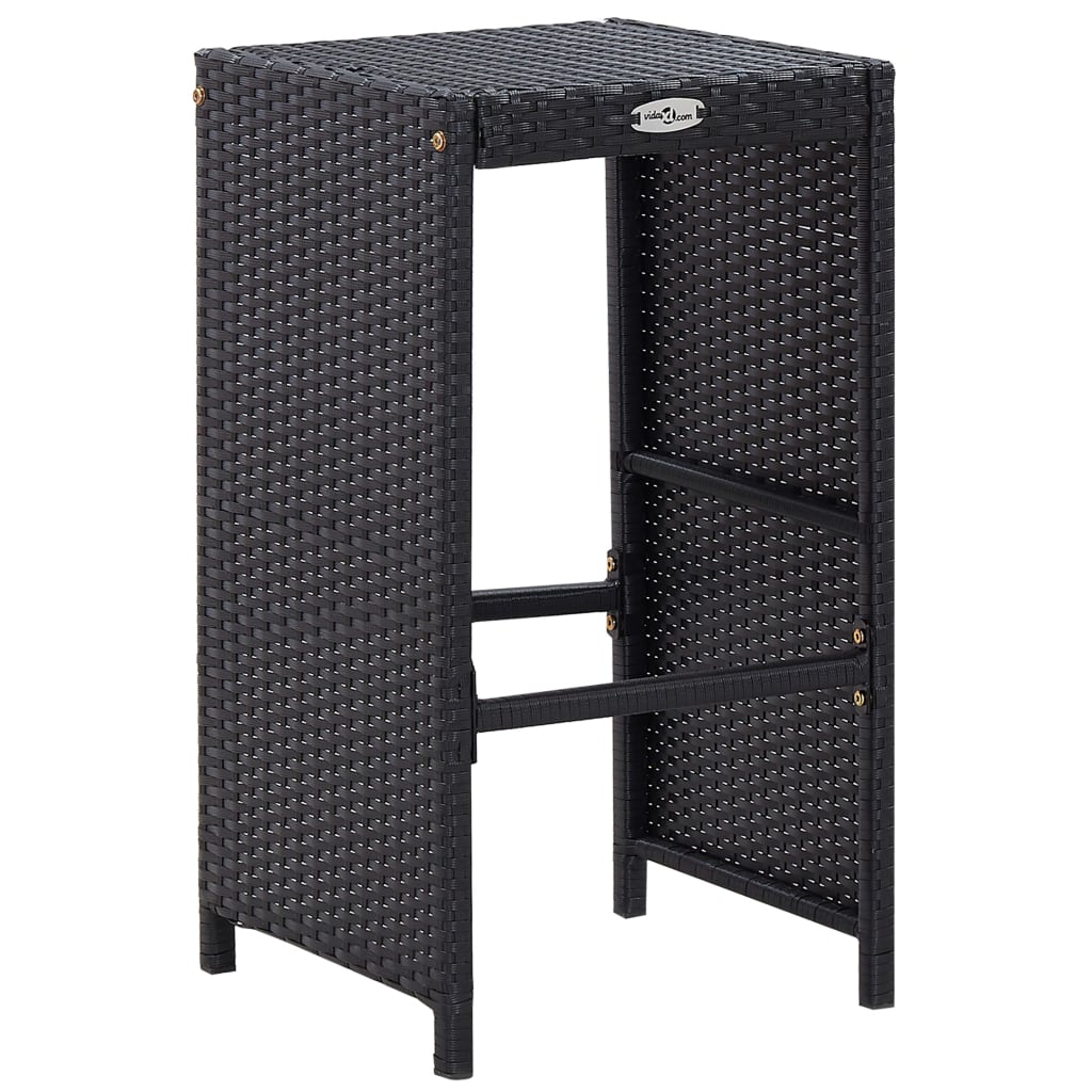 9 pcs. Garden bar set poly rattan black