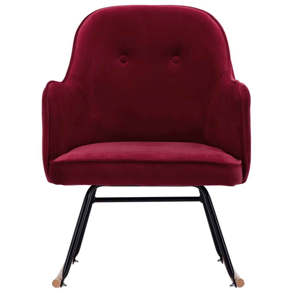 Rocking chair wine red velvet
