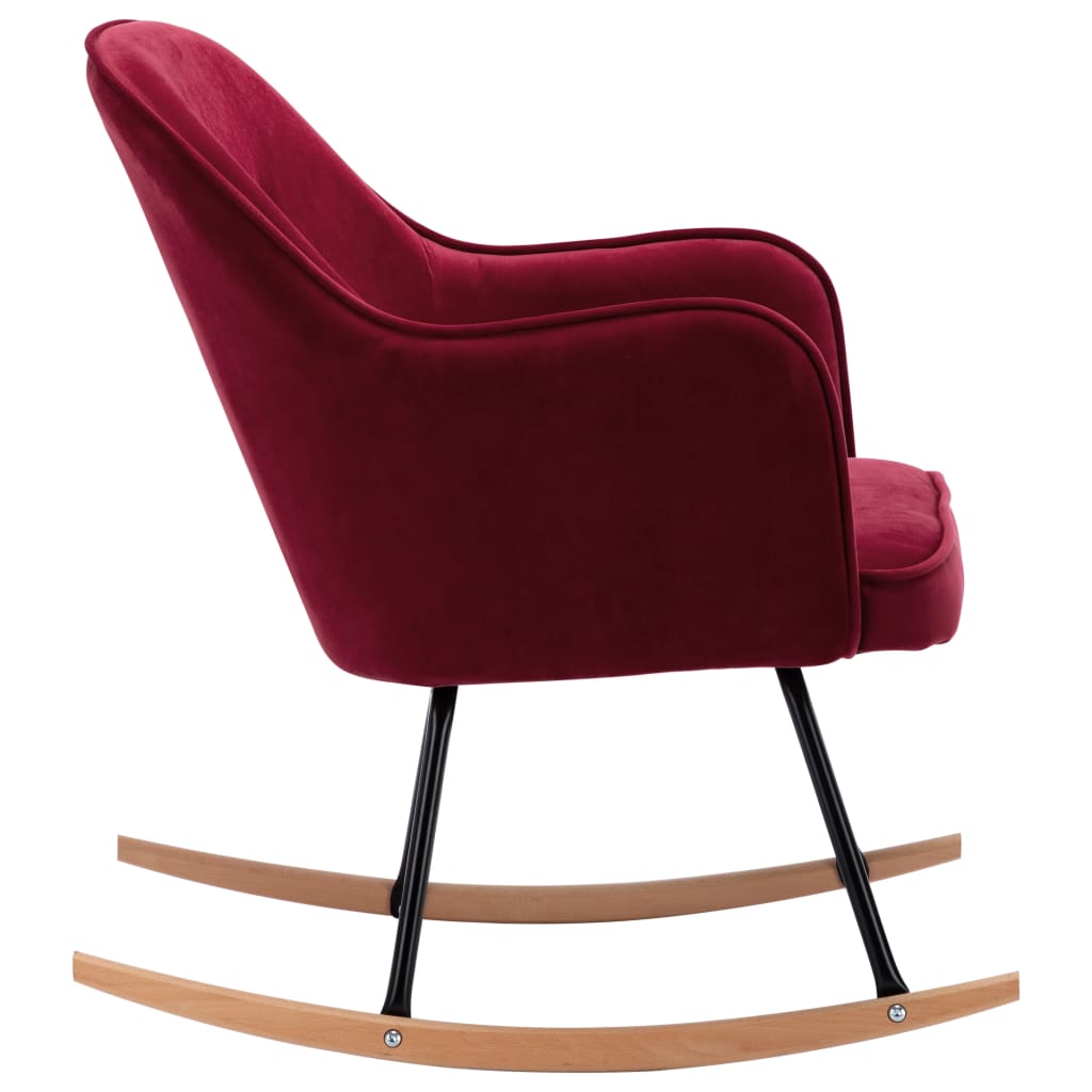 Rocking chair wine red velvet