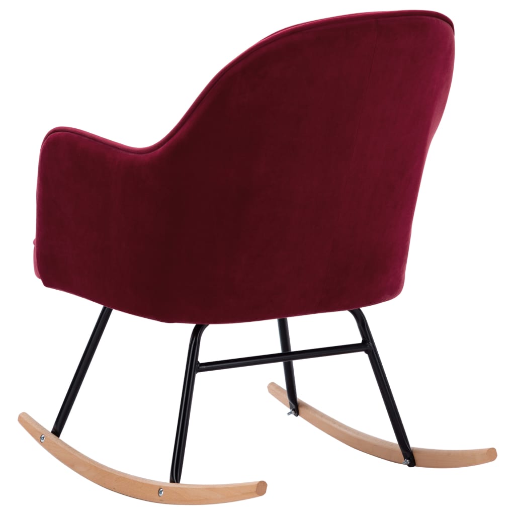 Rocking chair wine red velvet