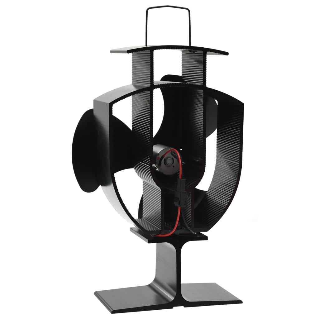 Ventilateur de Poêle Alimenté par la Chaleur 3 Pales Noir