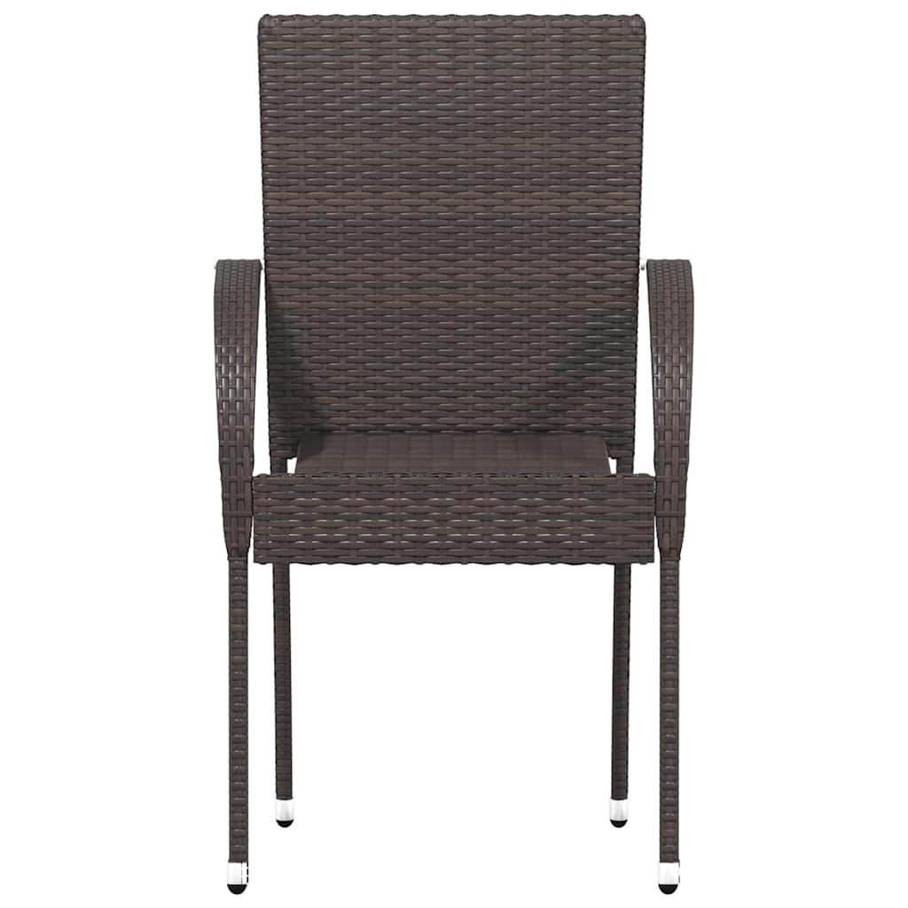 Stapelbare Gartenstühle 4 Stk. Poly Rattan Braun