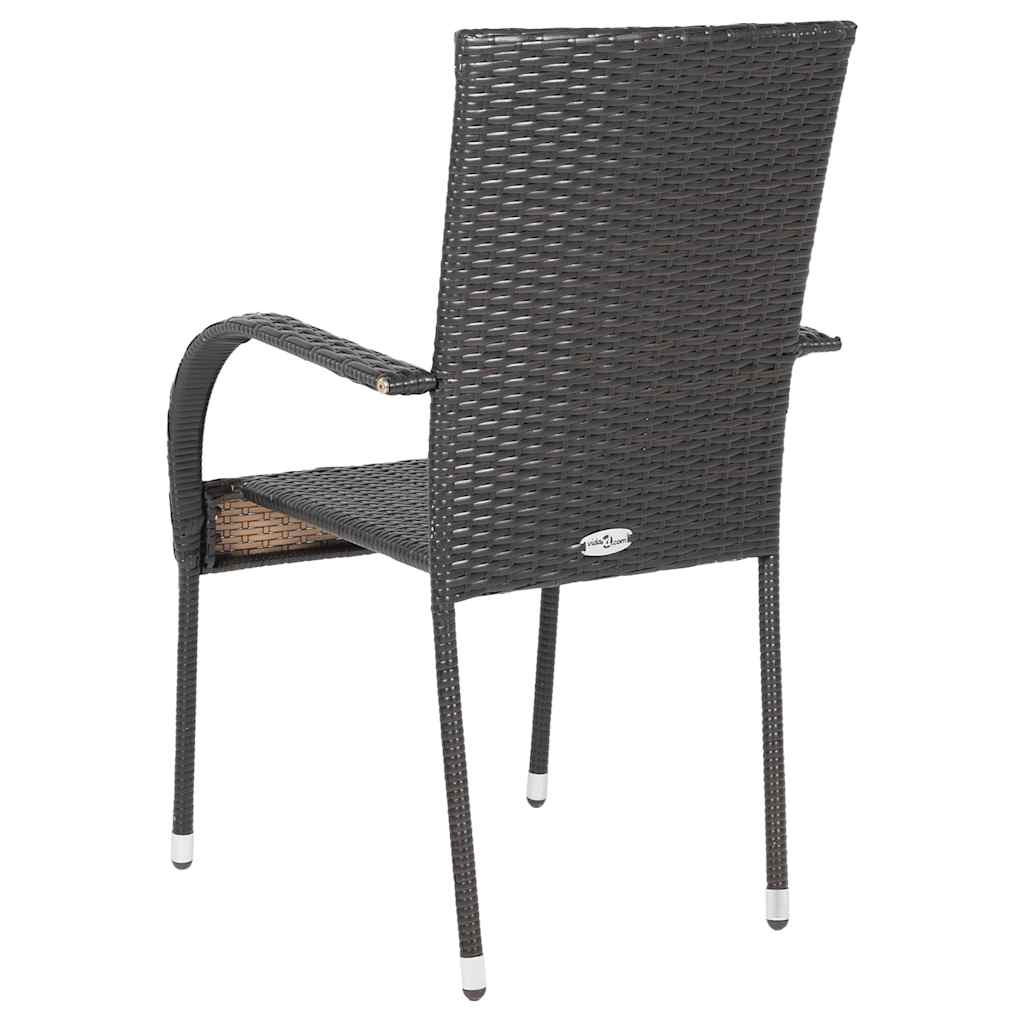Stapelbare Gartenstühle 4 Stk. Poly Rattan Braun