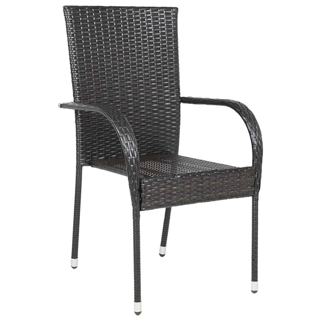 Stapelbare Gartenstühle 6 Stk. Poly Rattan Braun