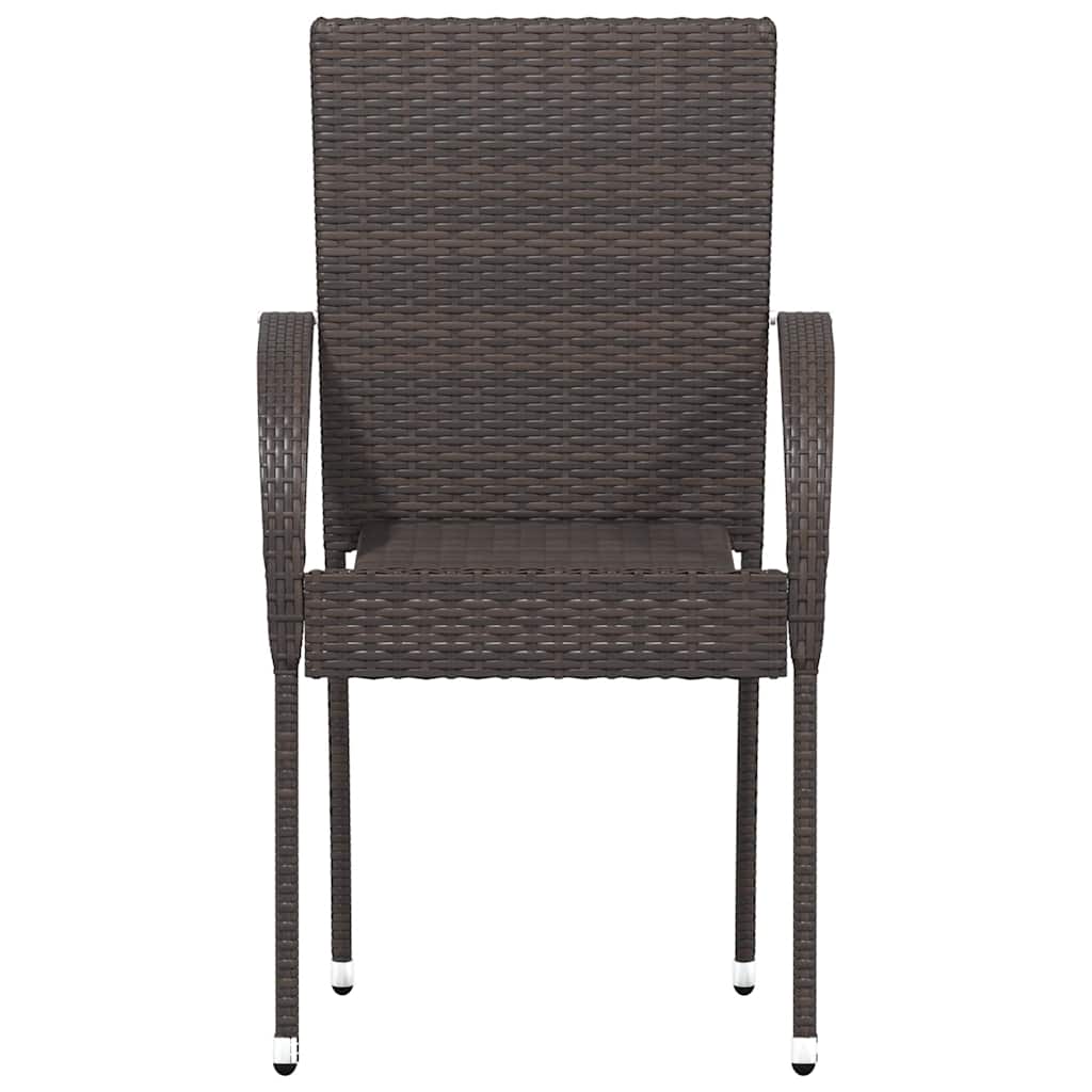 Stapelbare Gartenstühle 6 Stk. Poly Rattan Braun