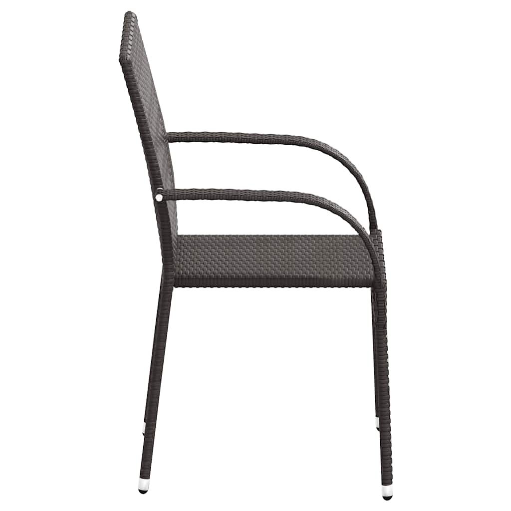 Stapelbare Gartenstühle 6 Stk. Poly Rattan Braun