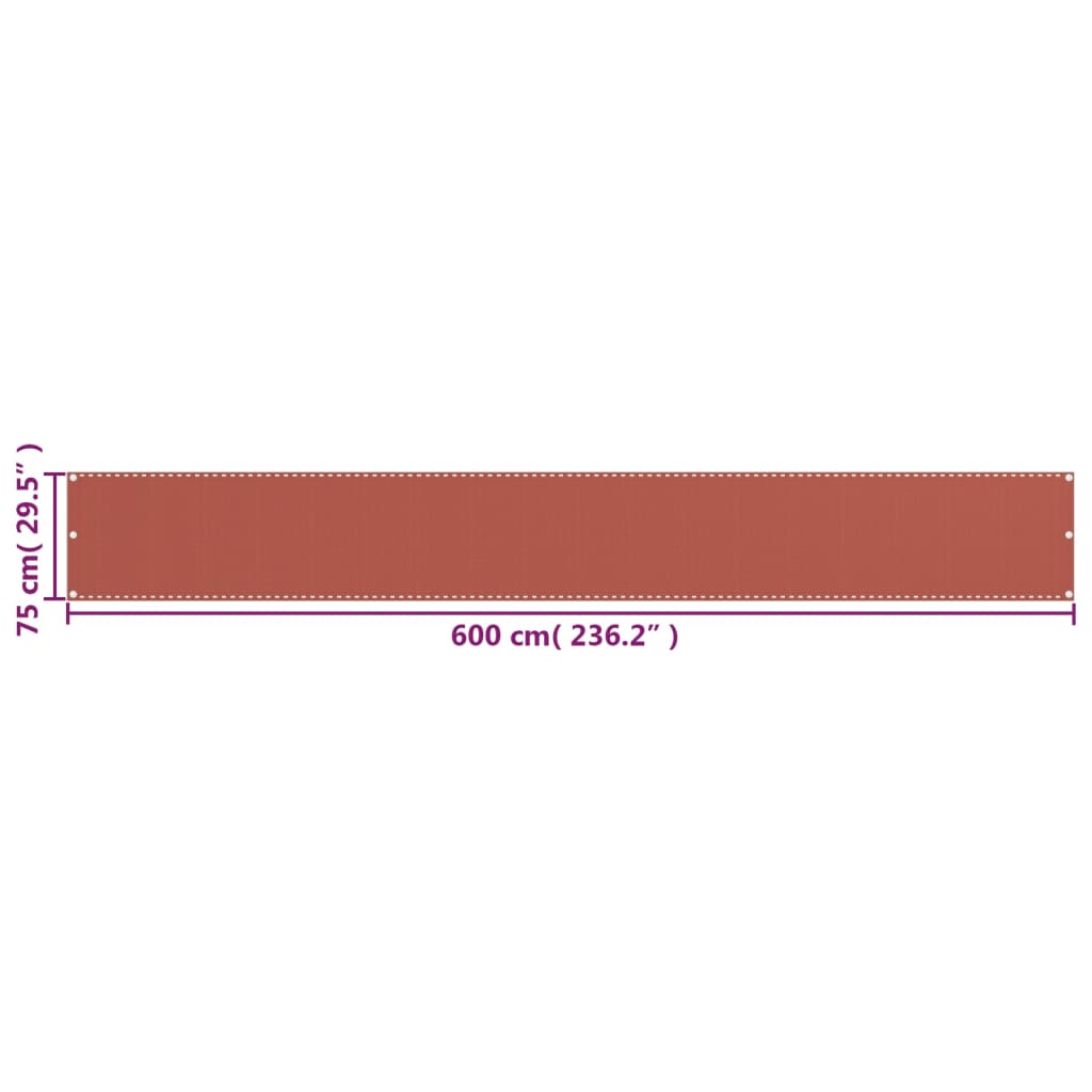 Balkon-Sichtschutz Terracotta-Rot 75x600 cm HDPE