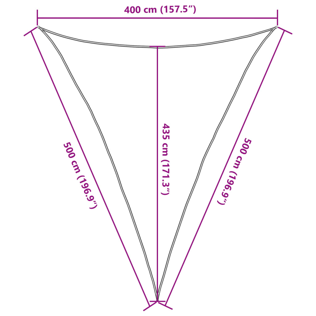 Sonnensegel 160 g/m² Anthrazit 4x5x5 m HDPE